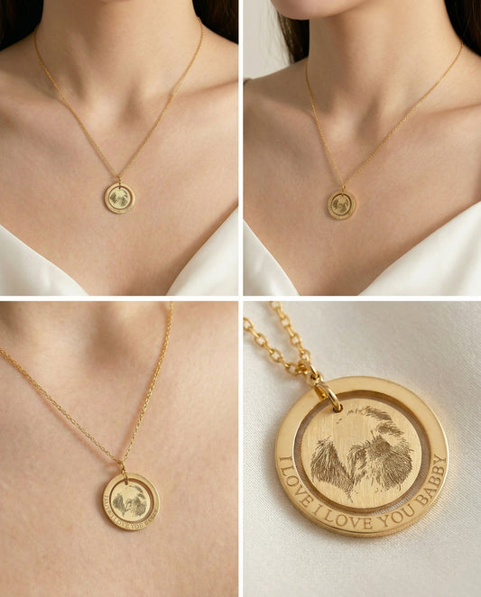 Custom Pet Portrait Coin Necklace
