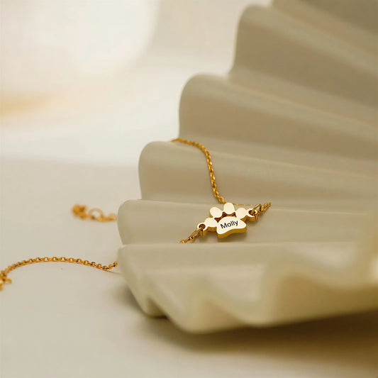 Custom Paw Name Bracelet